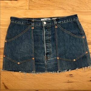Re/Done patchwork denim mini skirt, 27